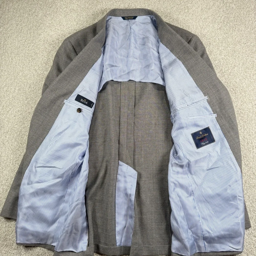 Brooks‎ Brothers 1818 Blazer Mens 44R Grey Reda Wool Fitzgerald Sport Coat